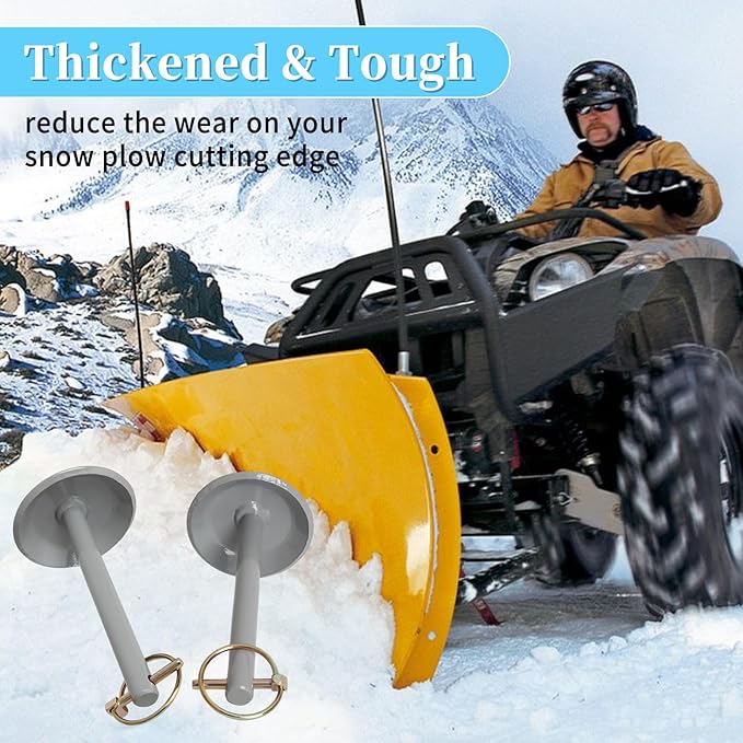 5/8" Snow Plow Blade Skid Shoes with Lynch Pins, Snowplow Heavy Duty Replacement Parts Compatible with Moose ATV UTV, 2 Pack
