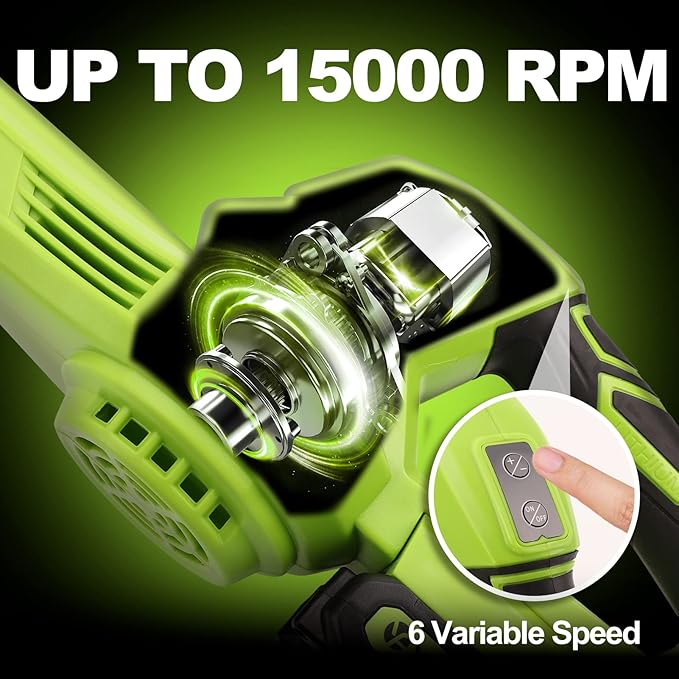 YOUGFIN Leaf Blower Cordless with Battery and Charger, 160CFM Battery Powered Electric Blowers for Lawn Care, 6 Speed Mode Small Rechargeable Leaf Blower Lightweight for Seniors (21V)