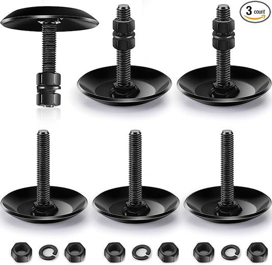 Gisafai 6 Pcs Snow Plow Skid Shoes Heavy Duty Snow Plow Blade Replacement for ATV Durable Snowshoe Replacement Parts Attachments and Accessories for ATV, Include Nuts, Washer