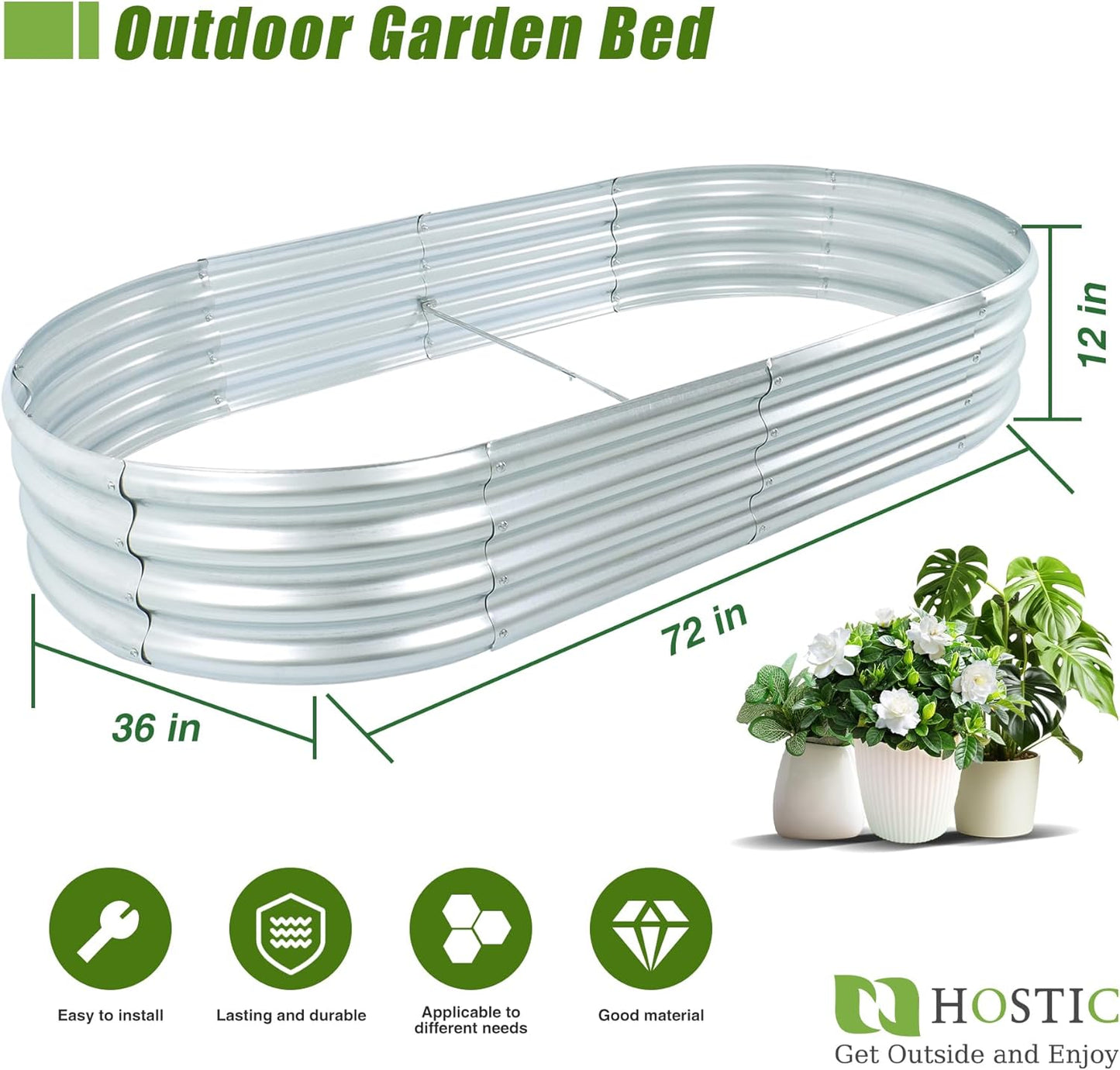 2Pack 6x3x1FT Galvanized Planter Raised Garden Boxes Outdoor Large Metal Gardens Beds for Vegetables Flowers Herbs Succulents