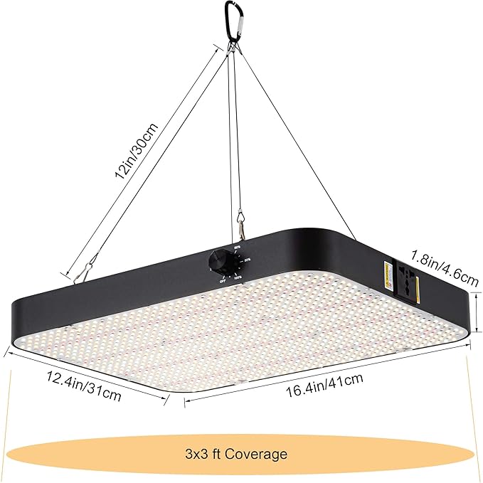 FECiDA 2025 Upgrade Professional LED Grow Light 400 Watts Actual Power, 3x3 2x4 ft Grow Gent Light for All Growth Stages, Higher Output, Dimming Function Makes Greater Harvest and Saving Money