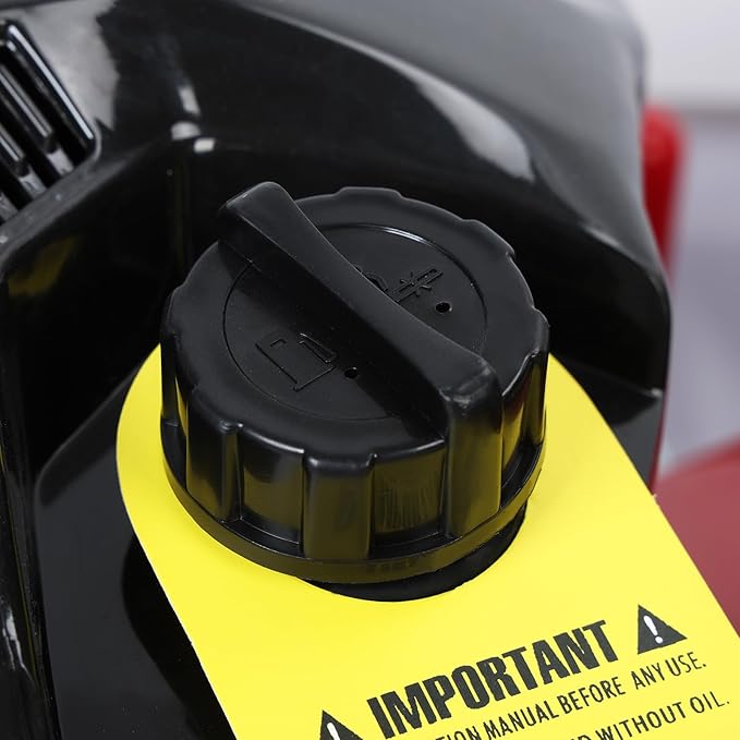 Self Propelled Gas Lawn Mower,20 Inch Lawn Machine Adjustable Length 141cc Gas Engine Mower Ergonomic Handle 2850rpm Walk Behind Mower with 50L Grass Tank High Rear Wheel for Lawn Care Red