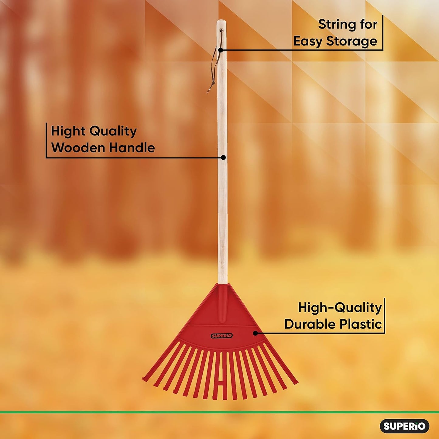 Superio Red Kid Rake - Fun and Functional Gardening Tool for Children, 3-Pack