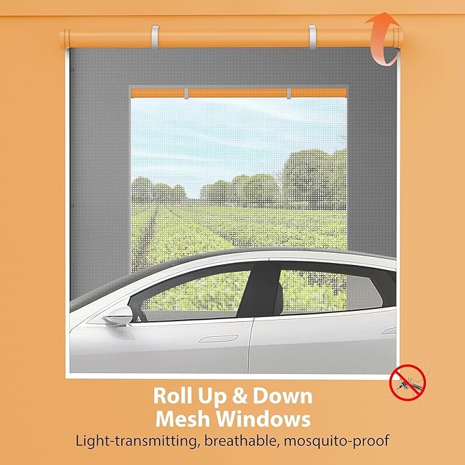 13x20 Ft. Metal Carport Garage with PE Fabric and Galvanized Steel Frame Outdoor Shelter for Cars, Trucks and Boats with 4 Doors and Mesh Windows for Ventilation - Yellow