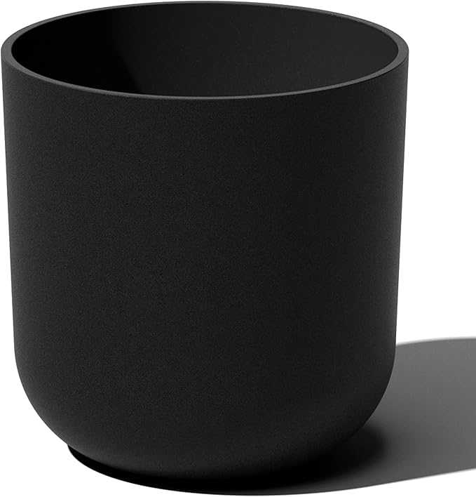 Veradek Round Black Plastic Planter Pots for Indoor/Outdoor Garden Use, with Drainage Holes, Suitable for Small to Large Succulent Plants, Flowers, Modern Interior Plants
