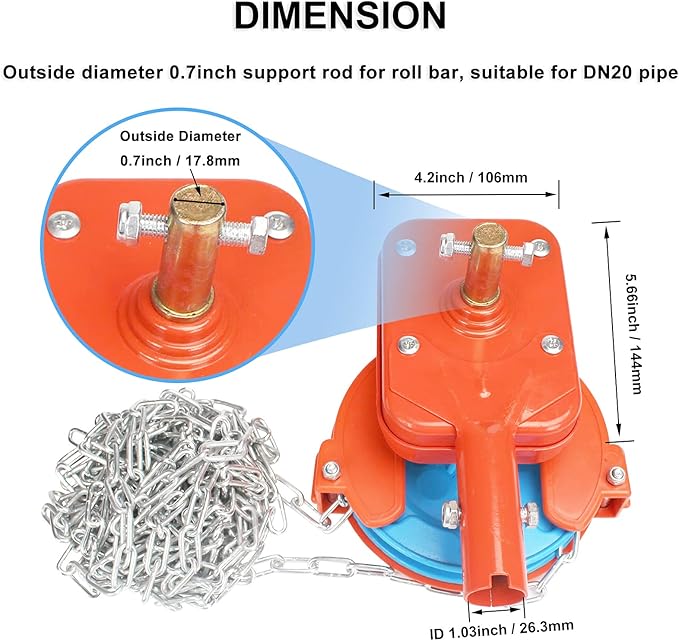 UYGALAXY Manual Winch Greenhouse Film Roll Up Roof Unit for Ventilation ﻿Agricultural Manual Film Coiler Device Side Top Film Coiling Rolling Blinds Machine(13ft Circumference Chain)