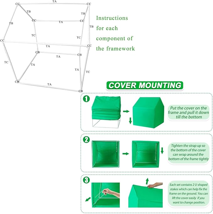 Winter Plant Covers for Freeze Protection Warm Plant Tent Shrub Covers for Winter Frost Protecting Fruit Potted Plants Tree from Freezing and Animals (24 * 24 * 28", 2 Pack)