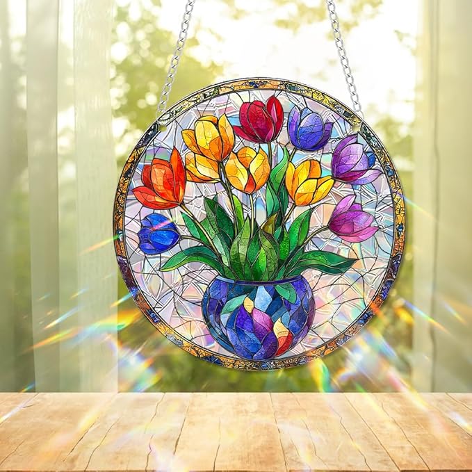 Sun Catchers Indoor Window, Acrylic Rainbow Suncatcher Window Hanging Decoration for Living Room Bedroom Summer Home Balcony Ornaments Decoration