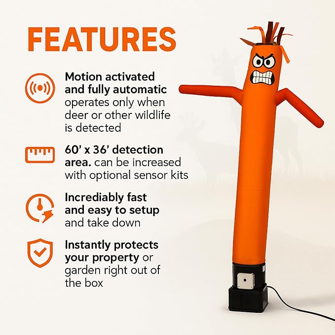 Deer Cop - Motion Activated Deer Deterrent Devices Outdoor - Electronic Deer Out System - Keep Deer Away - Natural Alternative to Spray, Liquid & Granules
