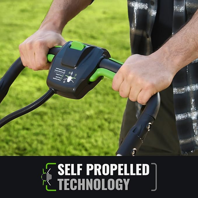 Electric Lawn Mower, Self-Propelled Lawn Mower Cordless (60V 21”), 65 Min Long Runtime with 5.0Ah Battery, Rapid Charger and LED Headlight