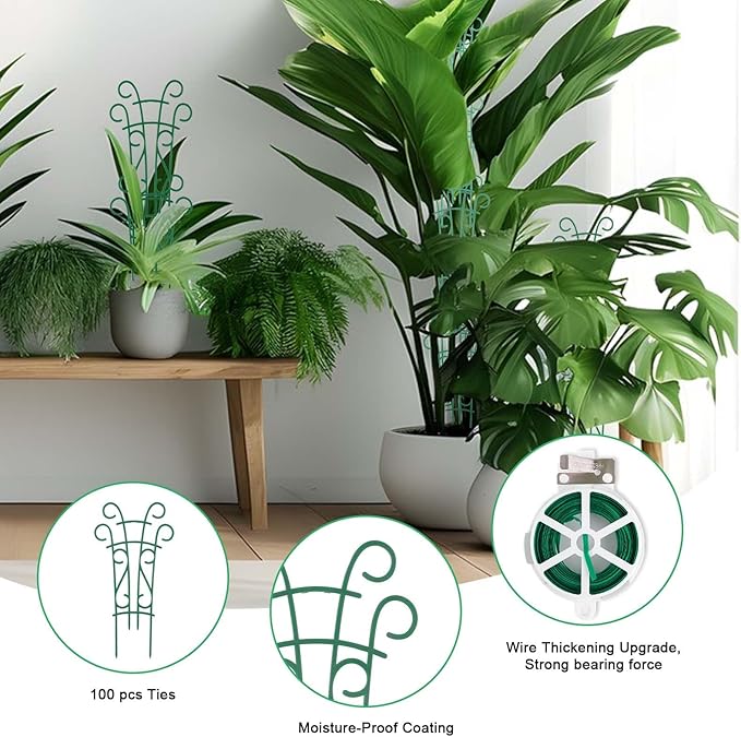 Indoor Plant Trellis for Climbing Plants, 8 Pack Garden Trellis for Potted Plants Stackable Plant Trellis Plant Stakes for Indoor Plants Accessories Flower Plant Support