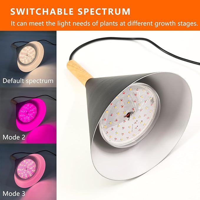 Hanging Grow Lights for Indoor Plants,Pendant Plant Lights for Indoor Growing,15W Full Spectrum, with Timer and 15FT Power Cord, Hanging Grow Light,Large Tall Plant Greenhouse (White)