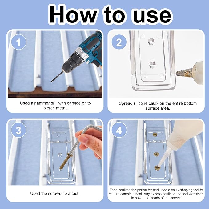 Taiyin Mini Snow Guards for Metal Roofs Prevent Sliding Ice Snow Stop Buildup Block to Stop Ice from Sliding Off Your Metal Roof