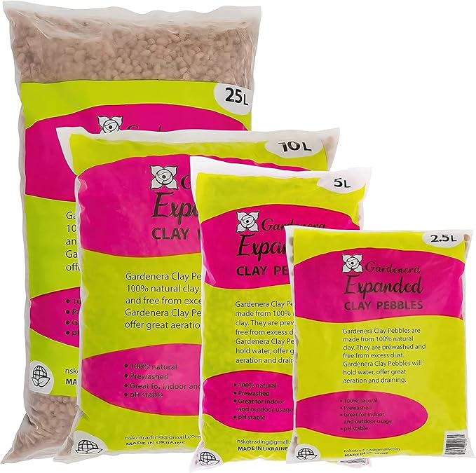 Expanded Clay Pebbles for Plants – 4mm-16mm LECA Balls | 100% Natural Hydroton Clay for Drainage, Hydroponics, Aquaponics, Terrariums, Orchids & Indoor Plant Growing Medium - 1 Quart