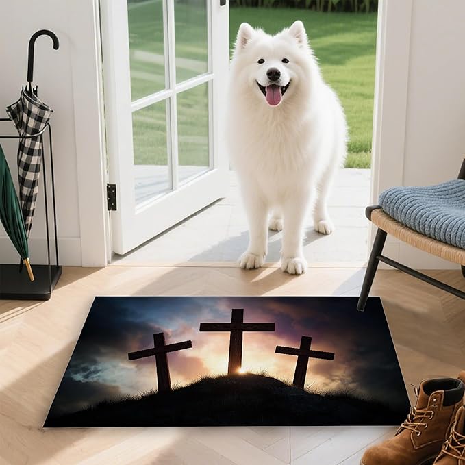 Door Mat,Gothic Welcome Mat Indoor,Easter Non-Slip Outdoor Entry Mat for Home Entryway, Low Profile Floor Rugs for Entry Patio, Porch, Hallways 30 x 17 Inch