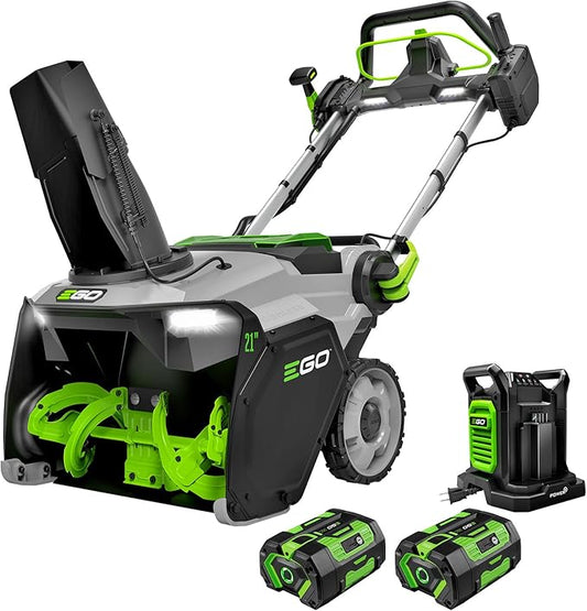 EGO Power+ SNT2134 21-Inch 56-Volt Lithium-Ion Cordless Snow Blower with Peak Power, (2) 6.0Ah Battery and Dual Port Charger Included