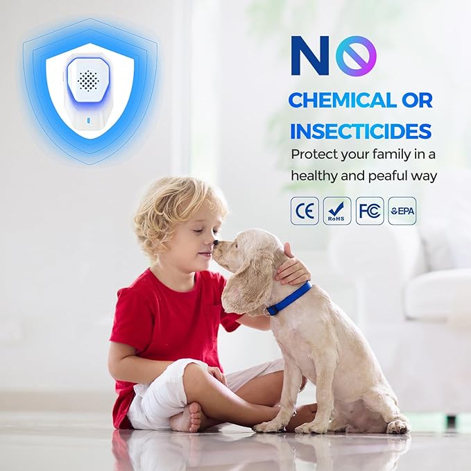 Upgraded 6 Packs Ultrasonic Pest Control Repeller, Electronic Spider Repellent Indoor for Insect Roaches Rodent Ant Bug Mosquito Mouse Repellent Plug in for House Kitchen Garage Warehouse