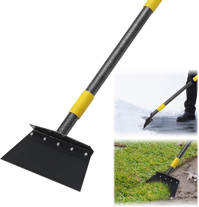 Garden Flat Shovel, 60" Multifunctional Cleaning Shovel, Manual Weeder Heavy Duty Metal Floor Scraper Garden Tool for Lawn Digging, Weeding, Scraping, Ice Remove, Edging