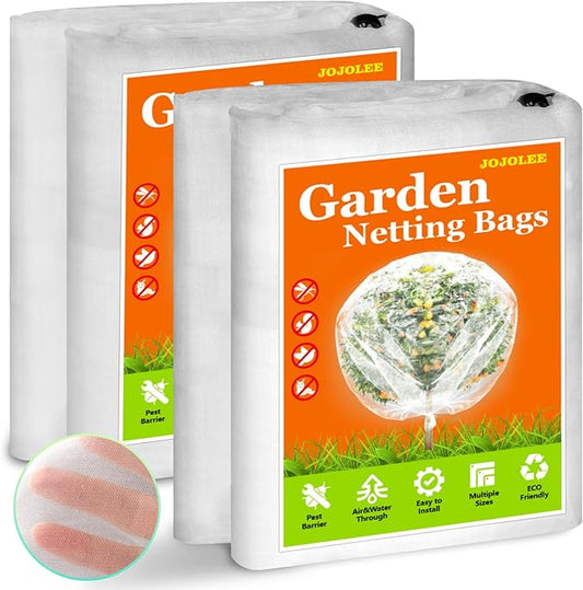 JOJOLEE Fruit Tree Netting for Garden Protection, 1Pc 8.2 x 6.5FT Insect Bird Nettings with Zipper and Drawstring, Plant Cover Mesh Net Bags for Blueberry Bushes, Tomatoes, Flowers