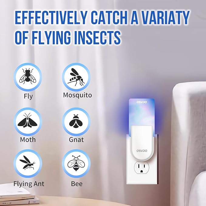 Universal Flying Insect Trap Refills - 6Pcs Indoor Fly Trap Glue Cards NO Device - Indoor Plug-in Fly Trap Refills for OSVDO Fly Traps(6 Multicolor Refills)