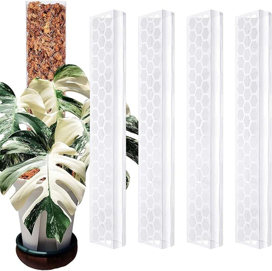 4 Pcs 17 Inch Plastic Moss Pole for Plants Monstera,Designed Specifically for Climbing Plants, Stackable Plant Support for Indoor Plants
