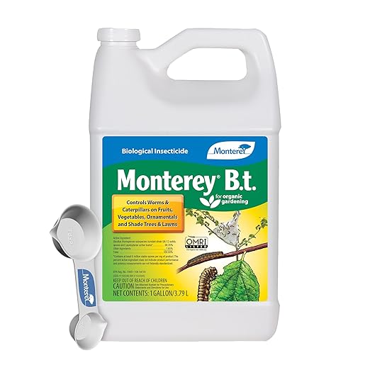Monterey B.t. Bundled with Measuring Spoon - Biological Insecticide for Organic Gardening - 1 Gallon