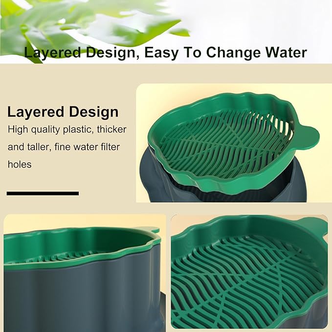 2Pcs Cat Grass Planter (No Seeds Included) Wheatgrass Planting Trays Hydroponic Cat Grass Growing Kits for Indoor Cats Soilless Organic Nursery Box Pet Grass Pot (N)