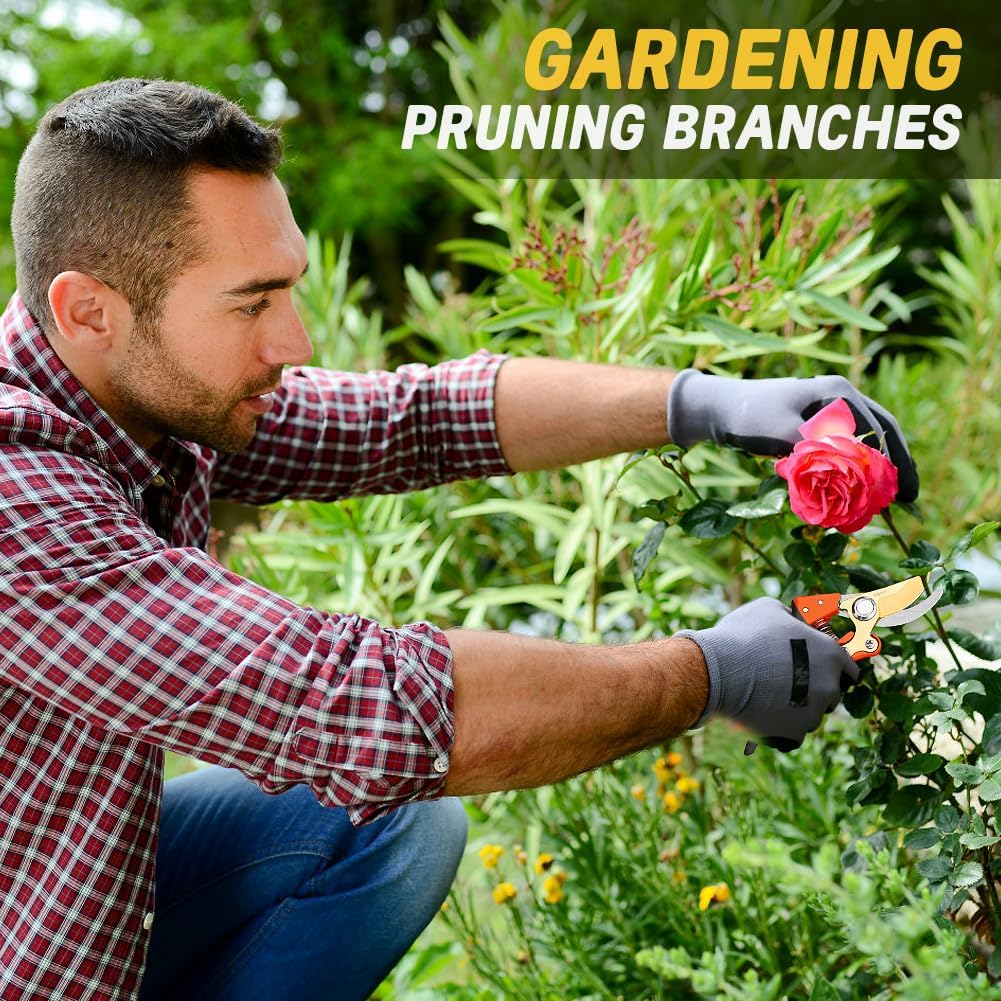 Garden Pruners, Heavy Duty Garden Clippers,Pruning Shears with Adjustable Thumb Lock,Hand Gardening Tools Pruners,Stainless Steel Sharp Gardening Scissors (MJ003)