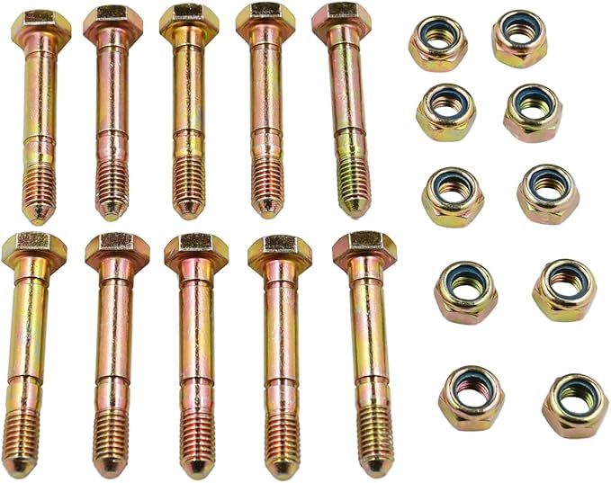 52100100 Pack of 10 Snowblower Shear Pins and Nuts 00659100 Compatible With Ariens Snowthrower ST24E ST24ET ST24DLE ST24LE Deluxe 28 Deluxe 28 SHO Deluxe 30 ST824E ST924DLE ST924LET ST927LE
