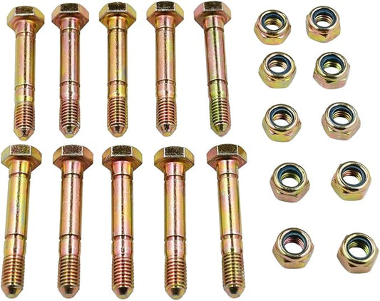 52100100 Pack of 10 Snowblower Shear Pins and Nuts 00659100 Compatible With Ariens Snowthrower ST24E ST24ET ST24DLE ST24LE Deluxe 28 Deluxe 28 SHO Deluxe 30 ST824E ST924DLE ST924LET ST927LE