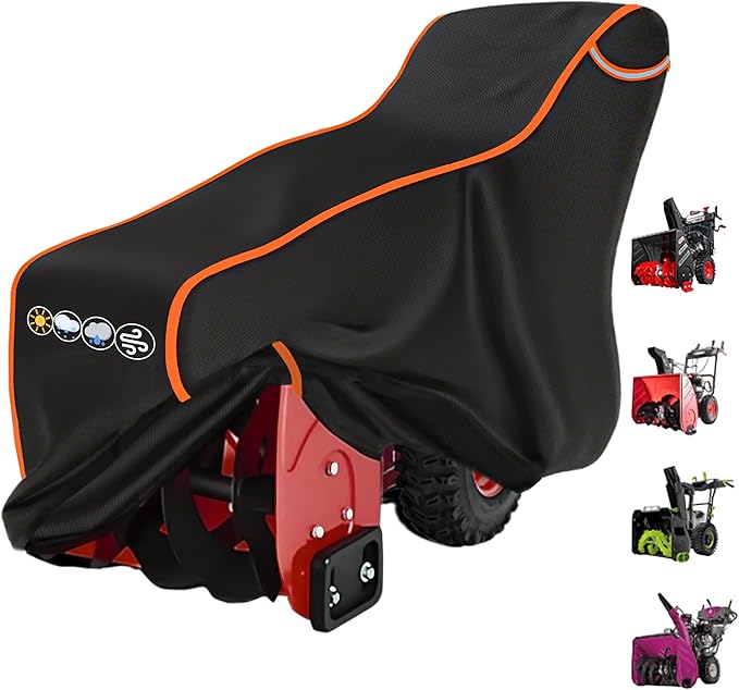 Snow Blower Cover 24/26/28 in Heavy Duty 600D Waterproof Snowblower Cover,Outdoor Snow Thrower Protector,Universal for EGO,PowerSmart,Cub Cadet,Honda,Ryobi,Ariens,Troy Bilt,Snow Joe,Toro