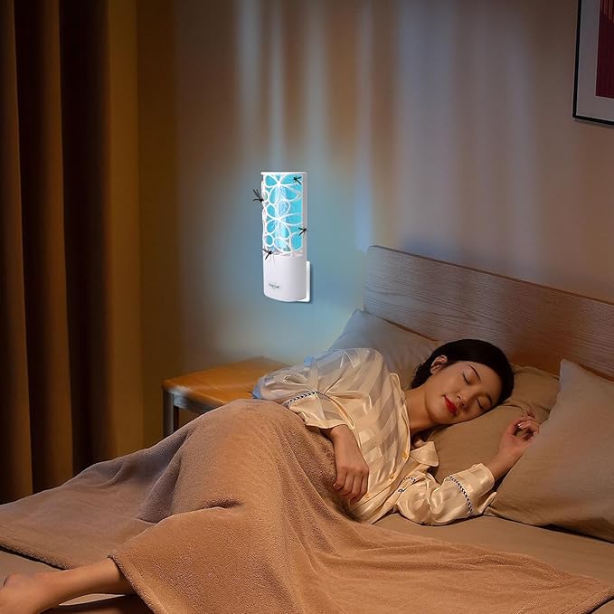 Faicuk Plug in Fly Light Trap with UV Bulb for Capturing Gnats, Mosquitos and Other Flying Small Insects Non-Zapper for Inside Your Home