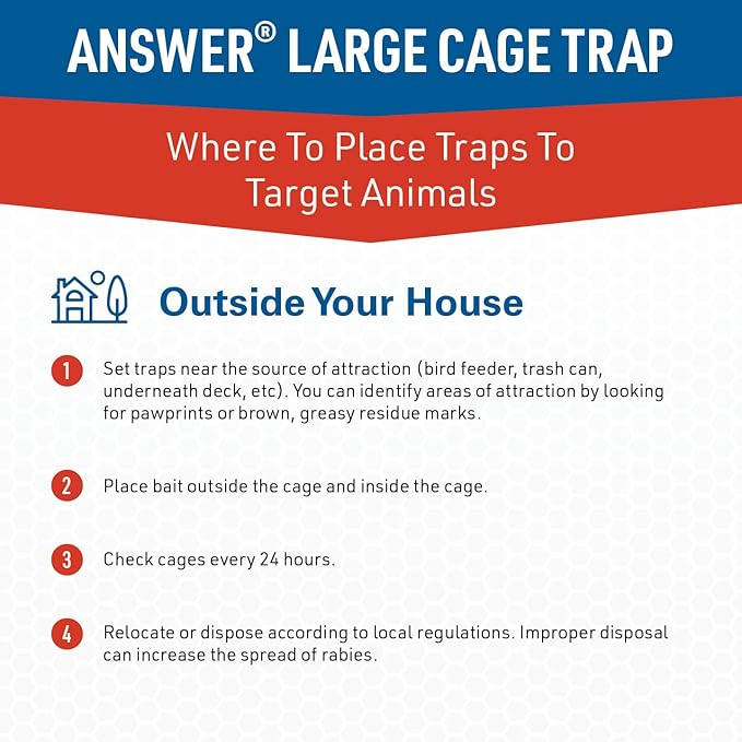 Answer Live Catch Trap for Raccoons, Groundhogs & Other Large Pests – Heavy-Duty Humane Cage Trap – Durable and Easy-to-Use Wildlife Control Solution