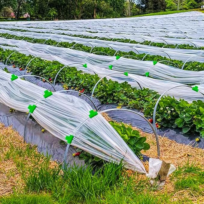 32pcs Greenhouse Frame Clips, 25mm Fixed Greenhouse Pipe Clamp Shading Film Row Tunnel Hoops Windproof Set for Greenhouses Plant Frame Shelter Netting Cover Replacement, for 24-26mm PVC Tubes