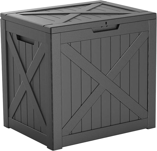 DRATO 32 Gallon Deck Box X pattern, Outdoor Storage Box for Patio Cushion, Sports Equipment, Garden Tools,Waterproof Patio Storage box, Lockable
