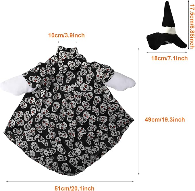 Porch Goose Outfits Clothes for 23" High Cement or Plastic Lawn Garden Goose Halloween Outdoor Decoration