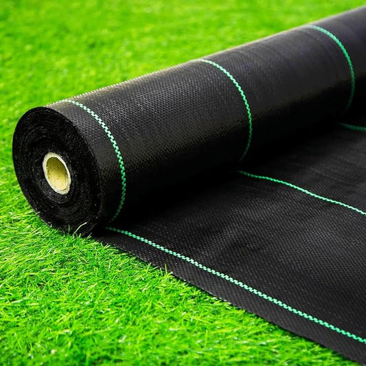 6ft x 100ft Garden Weed Barrier Landscape Fabric,Weed Block Fabric Heavy Duty 3.2OZ,Woven Mulch for Landscaping Ground Cover Weed Control Fabric, Black Garden Bed Liner
