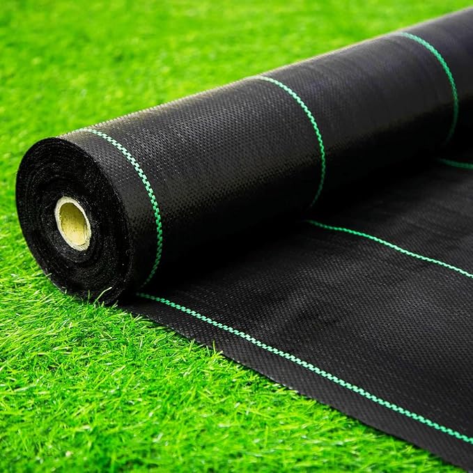 4ft x 250ft Garden Weed Barrier Landscape Fabric,Weed Block Fabric Heavy Duty 3.2OZ,Woven Mulch for Landscaping Ground Cover Weed Control Fabric, Black Garden Bed Liner