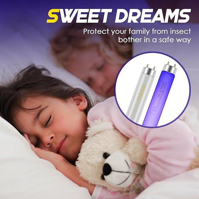 Qualirey 12 Pack Bug Zapper Replacement Light Bulbs 10W for 20W Indoor Bug Zapper, BL T8 F10W 13Inch Light Tube Compatible with Aspectek, Liba, Micnaron, Lulu Home and Other 20W Mosquito Lamp