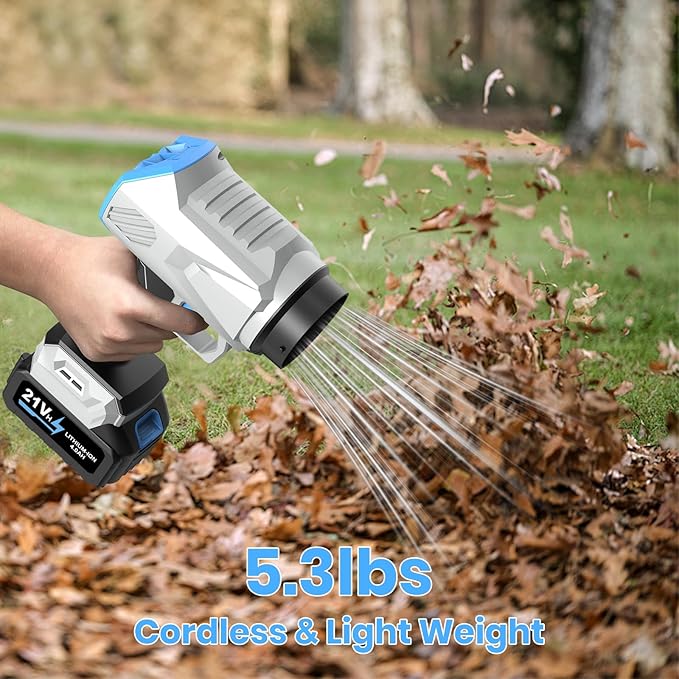 2025 Upgraded Leaf Blower Cordless - 800,000 RPM with 2 x 4.0Ah Batteries and Charger Electric Blowers for Lawn Care Yard Garage Leaves Dust or Snow Outdoor Tidying Portable Leaf Blower
