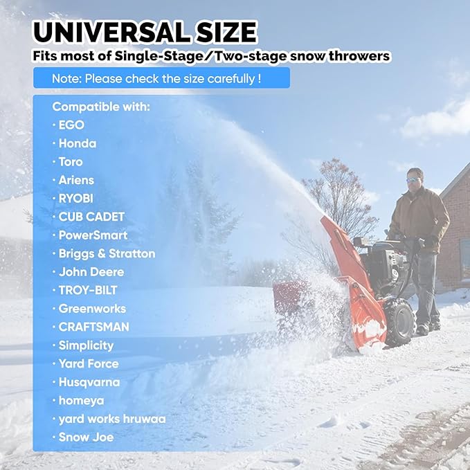 NEVERLAND Waterproof Snow Blower Cover - 600D Snowblower Covers Outdoor Heavy Duty, Snow Thrower Universal Size Fit 62''L x 33"W x 52"H, Compatible with EGO, Toro, Honda, Ariens and Craftsman