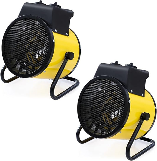 Portable Greenhouse Heater, Overheat Protection, 1500W Radiant Electric Heater for Indoor and Outdoor Use, Garage, Grow Tent, RV, IPX4 Water Resistant, 2 Pieces, Yellow