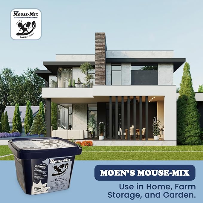 Moen's Farm Pack Rodent Repellent – Outdoor Pest Control & Repeller for Mice, Rats – 1 Gallon Pest Eliminator for Barns, Sheds, Car Engines, Grain Storage, Winter, Tractor & Combine Storage
