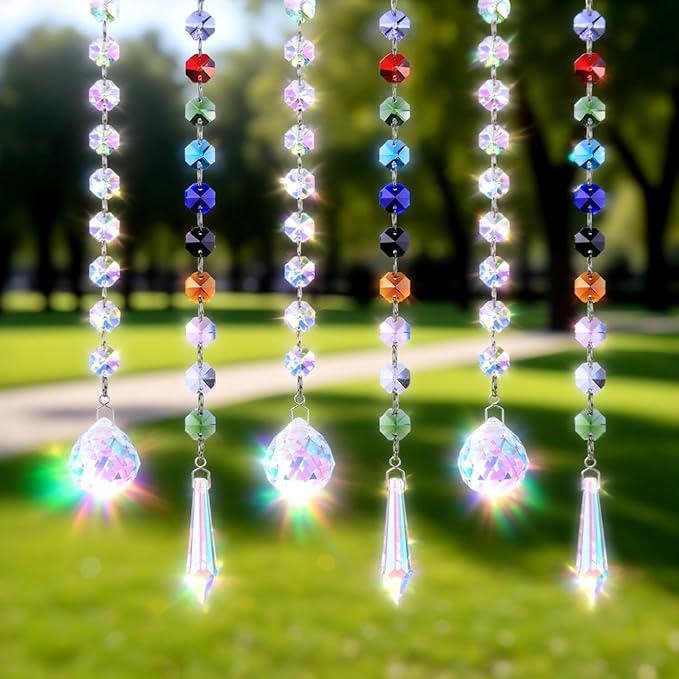 VICTLOV Crystal Suncatcher Making Kit, 400 Pieces with Beads, Snowflakes, Butterflies, Glass Balls for Garden Decoration, DIY Outdoor Hanging Ornaments (400Pcs Diamond+Pendant+Lollipop)