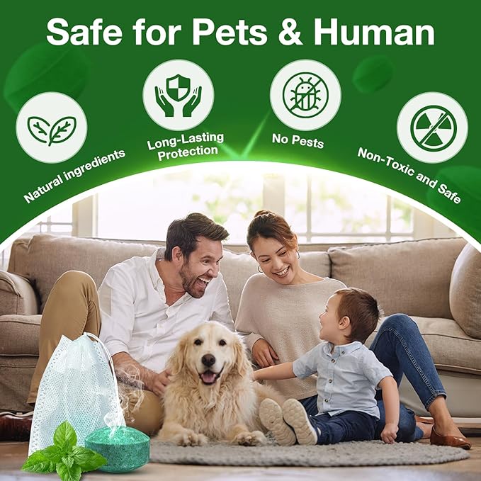 Pest Rodent Repellent, 25 Pack Peppermint Oil Mouse Traps Balls for Rat Mice, Ant, Roach, Spider, Squirrel, Insect Control Mouse Deterrent for Indoor Outdoor Use, for Garden & Home, Family & Pet Safe