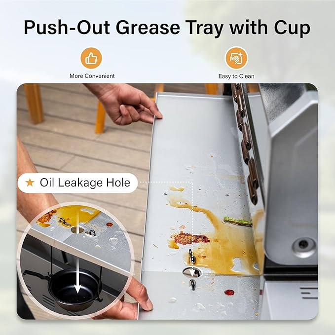 Sophia & William 6-Burner Propane Gas BBQ Grill with Side Burner & Porcelain-Enameled Cast Iron Grates, Gas Grill Griddle Combo for Outdoor Cooking, Barbecue Events, 740 SQ.IN. Cooking Area, Black