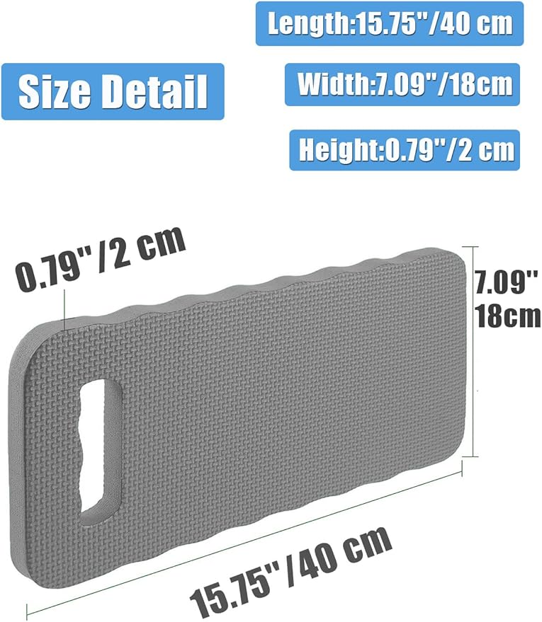 YWSHF 2 PCS Garden Kneeling Pad,Knee Mat Waterproof Foam Knee Pads for Gardening,Cleaning,Baby Bath,Yoga,Praying and Exercise 15.745'' x 7.09'' x 0.79'' Grey