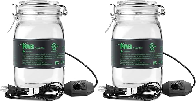 iPower Durable Seedling Heat Mat Warm 3" x 20" - 2 Pack with Temperature Adjustable Knob Hydroponic Heating Pad Waterproof for Seed Starting Greenhouse and Germination