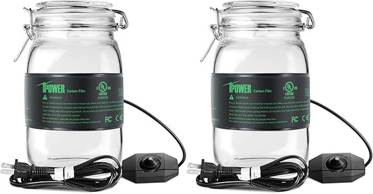 iPower Durable Seedling Heat Mat Warm 3" x 20" - 2 Pack with Temperature Adjustable Knob Hydroponic Heating Pad Waterproof for Seed Starting Greenhouse and Germination