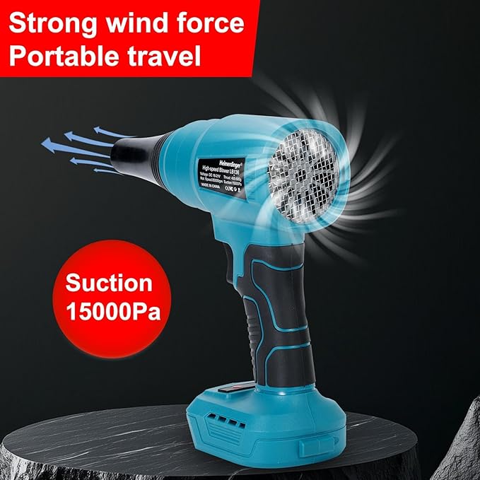 Cordless Leaf Blower for M@Kita 18V Battery - High-Speed, Brushless Motor, 15000 Pa, Lightweight Design for Leaves,Dust,Snow, Lawn Care,Patio Cleaning (Battery Not Included)